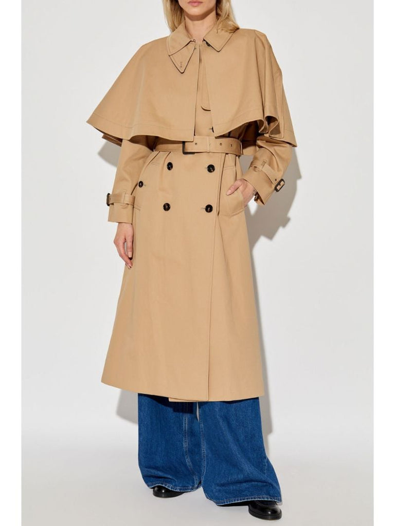 Brown Cape Cotton Trench Coat