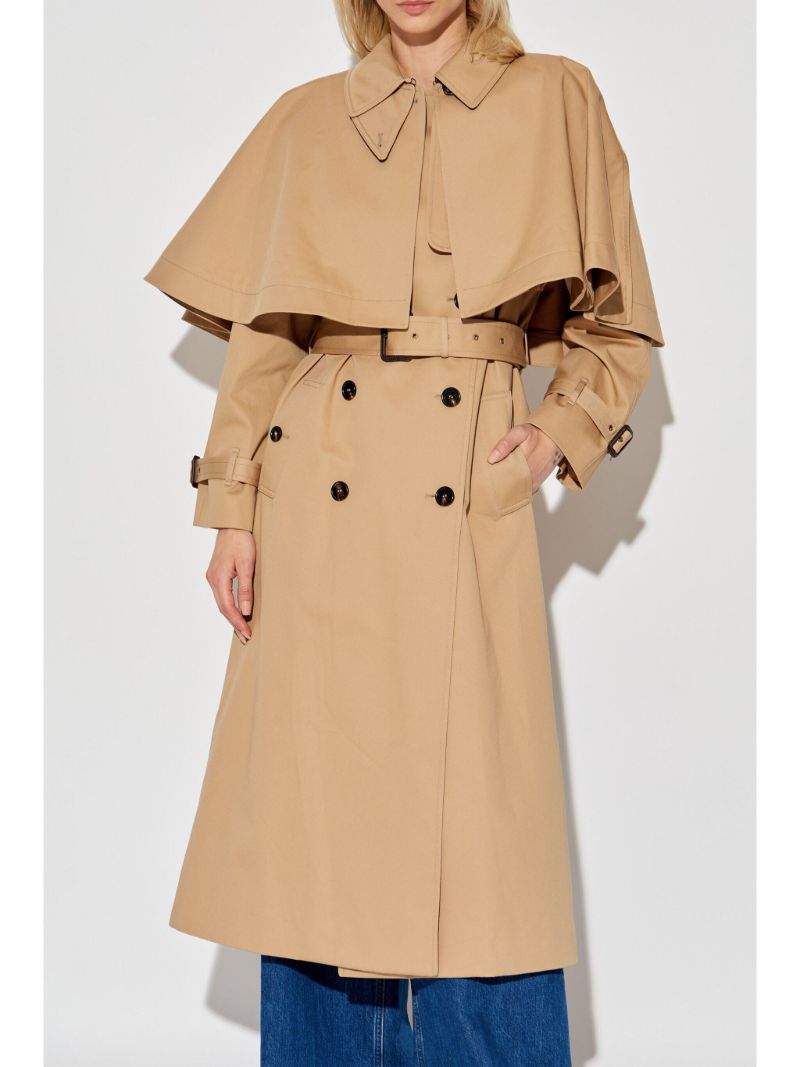 Brown Cape Cotton Trench Coat