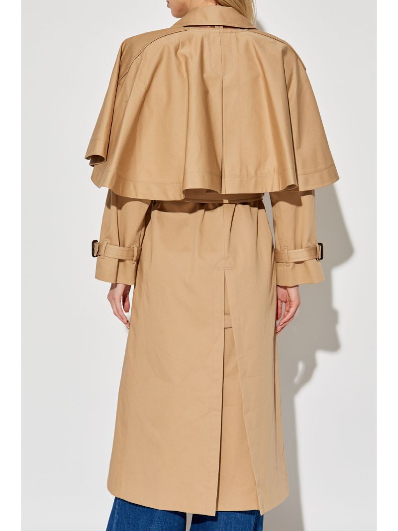 Brown Cape Cotton Trench Coat