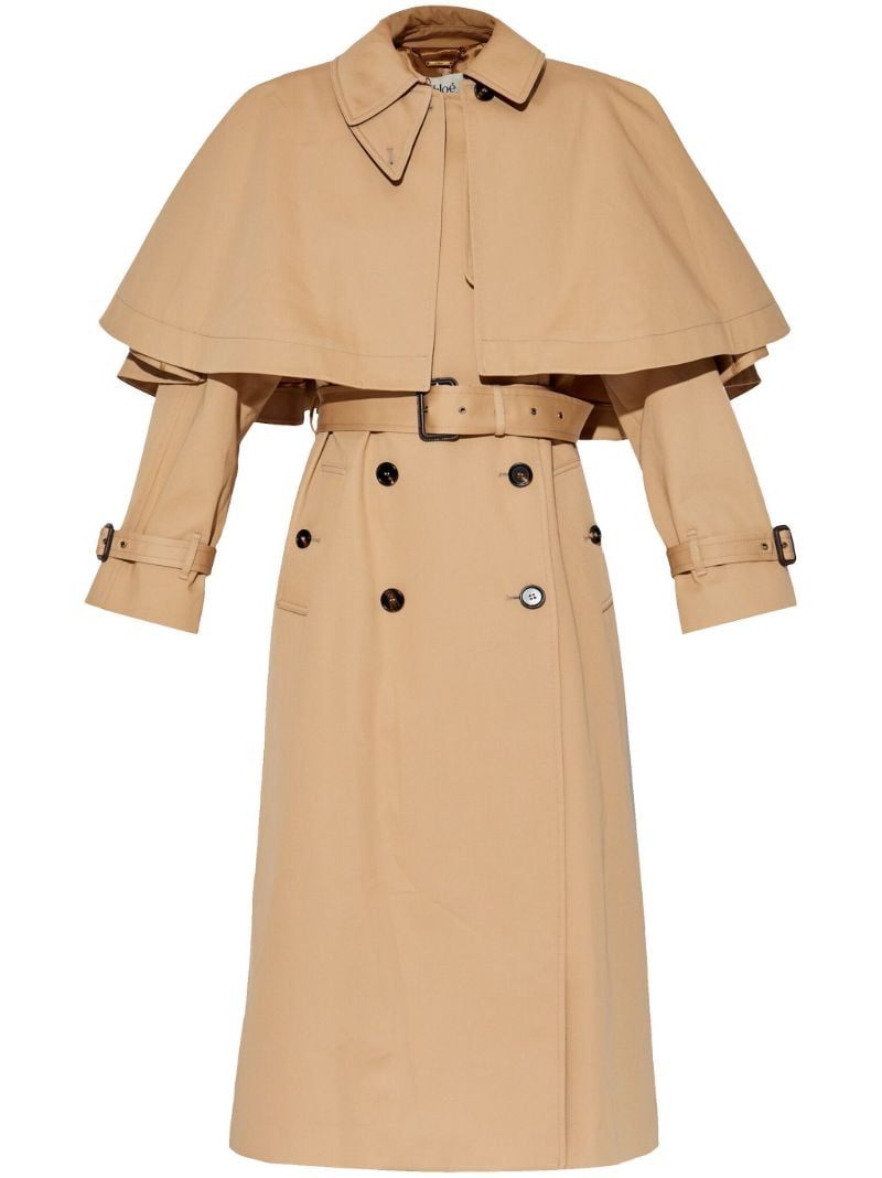 Brown Cape Cotton Trench Coat