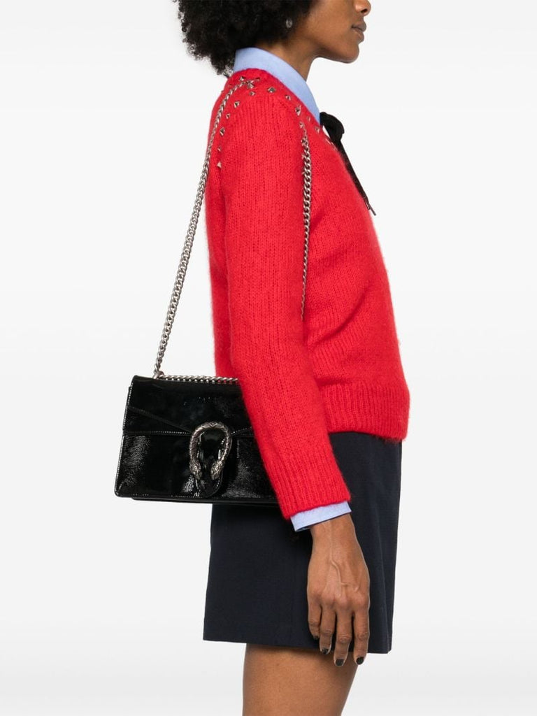 Black Dionysus Small Leather Shoulder Bag
