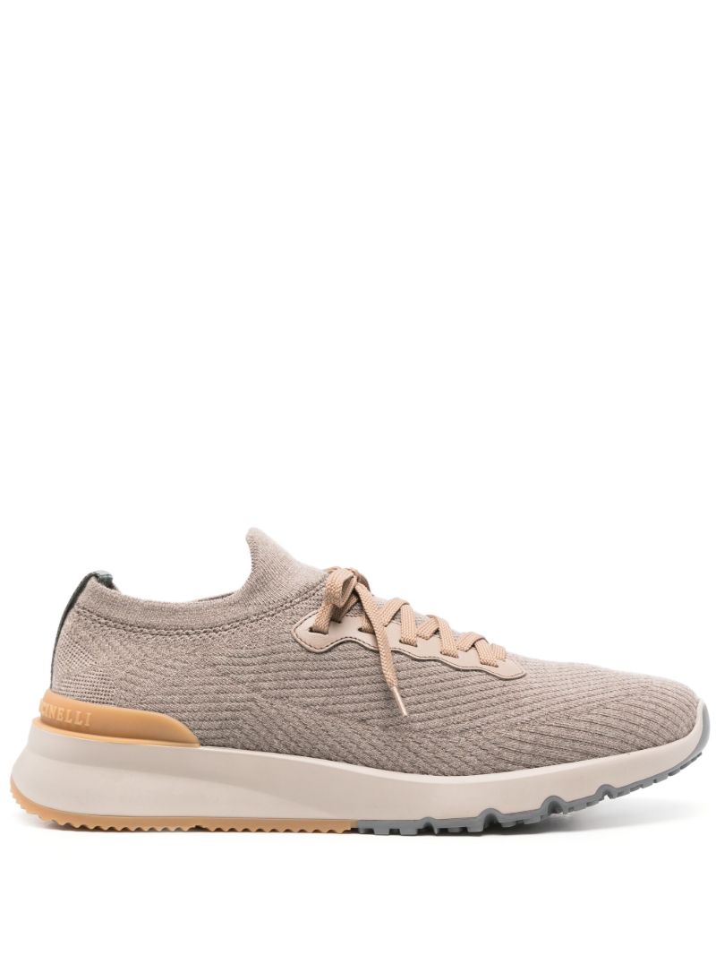 Brown Knitted Sneakers
