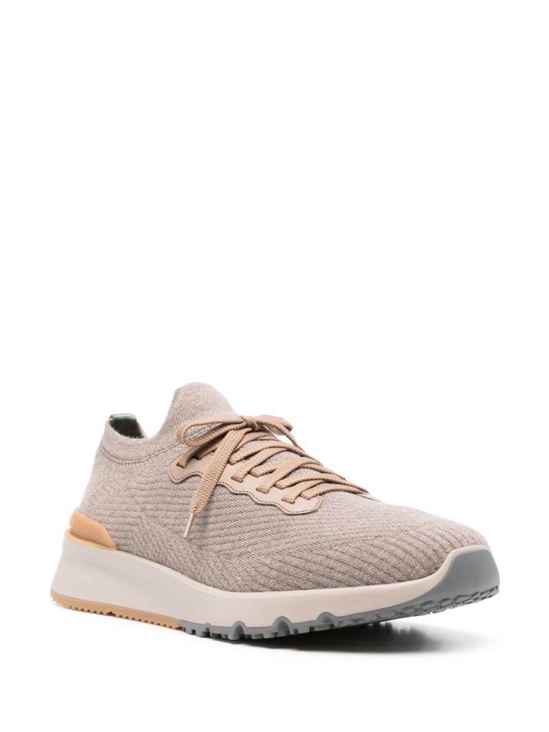 Brown Knitted Sneakers