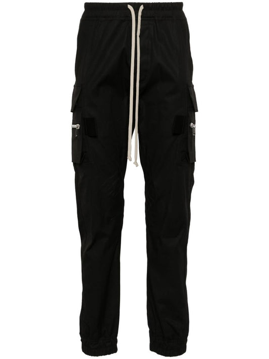 Black Mastodon Cotton Cargo Trousers