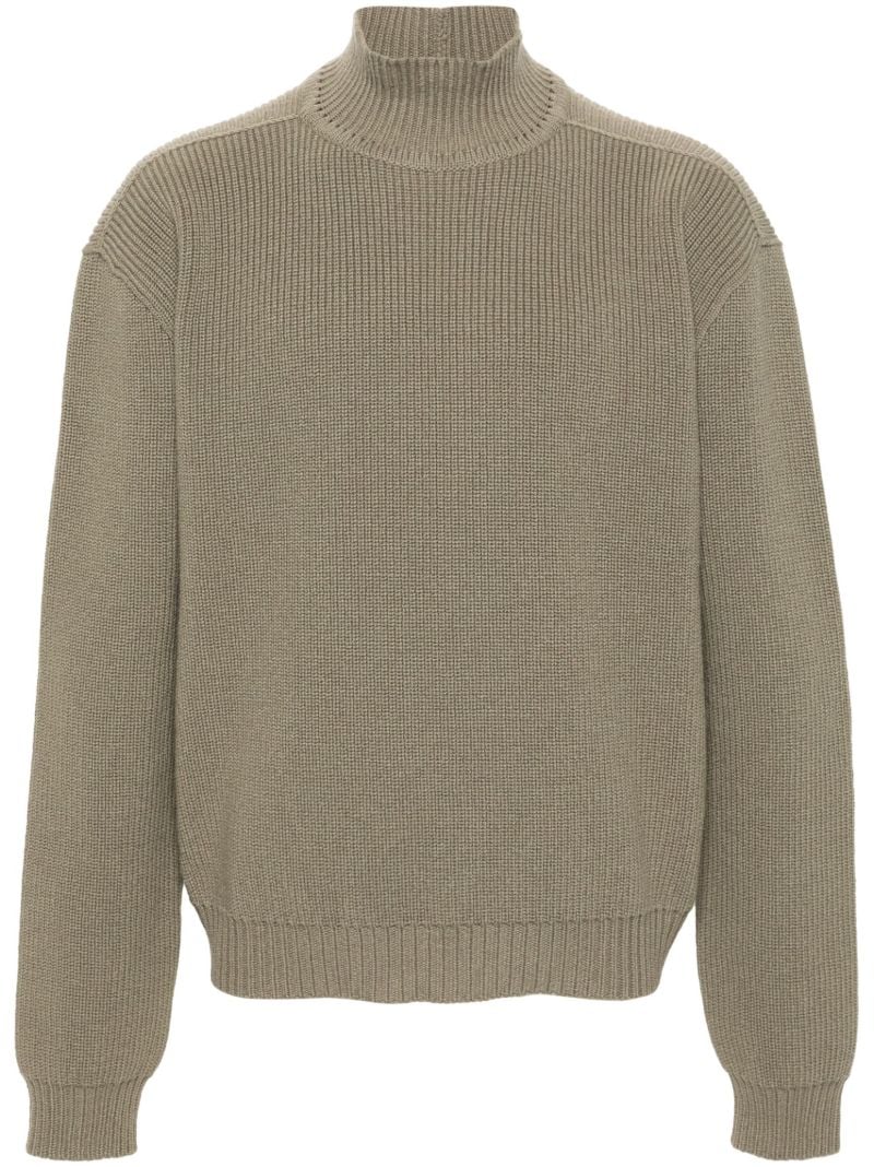 Grey Fisherman's-knit Wool Sweater