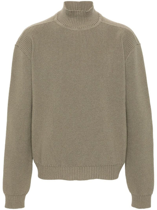 Grey Fisherman's-knit Wool Sweater