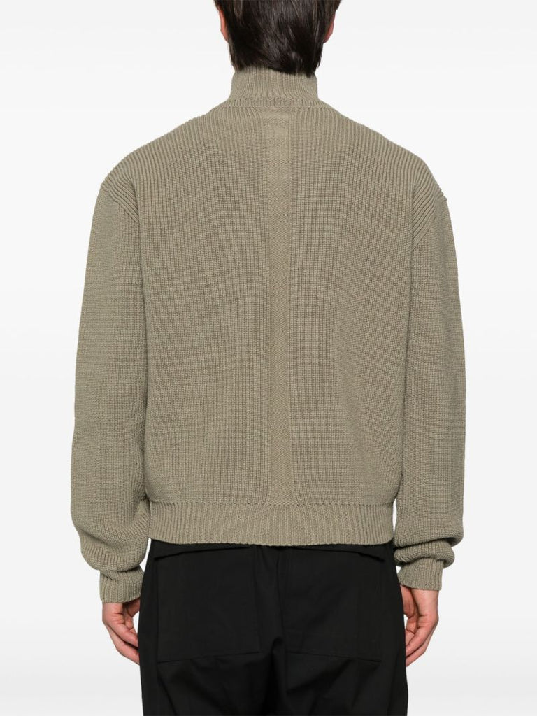 Grey Fisherman's-knit Wool Sweater