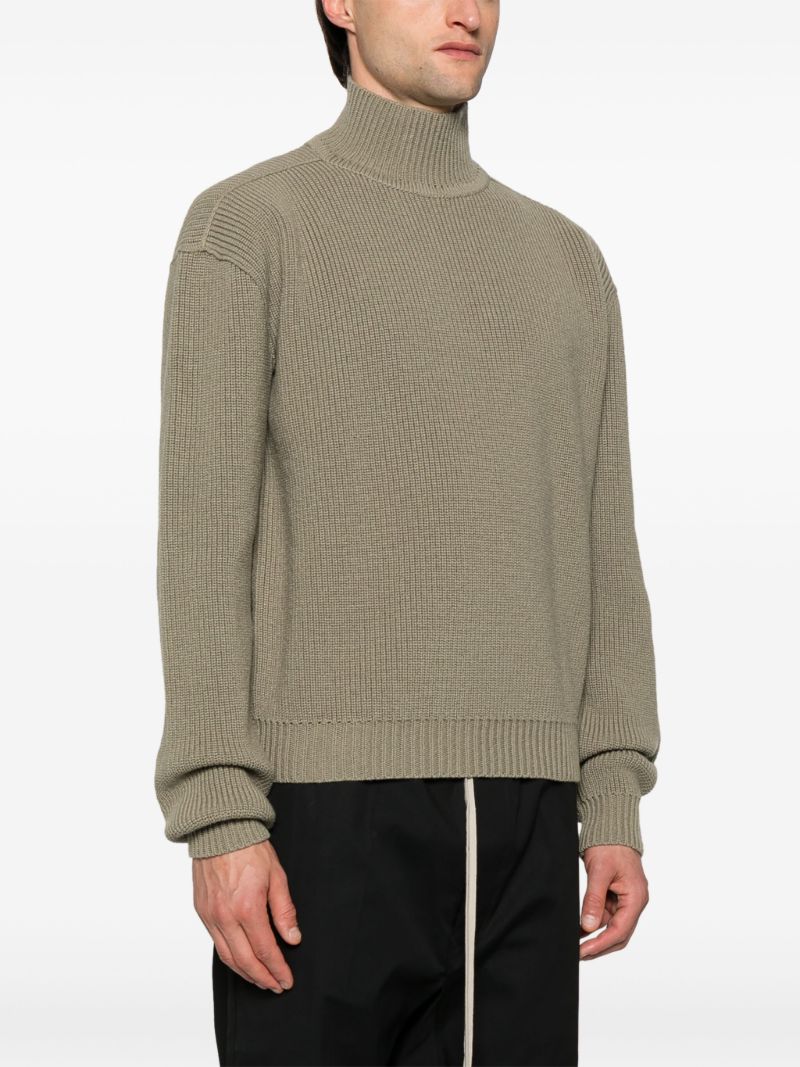 Grey Fisherman's-knit Wool Sweater
