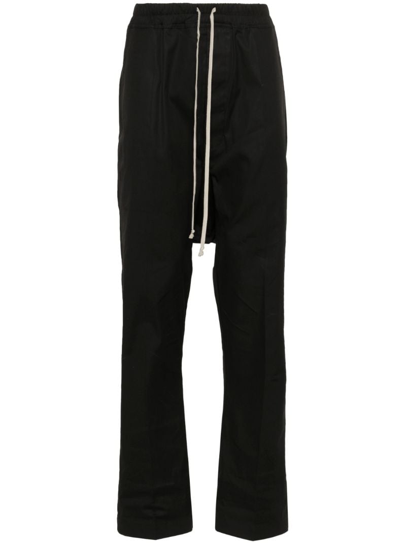 Black Drop-crotch Cotton Trousers
