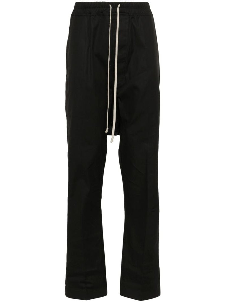 Black Drop-crotch Cotton Trousers