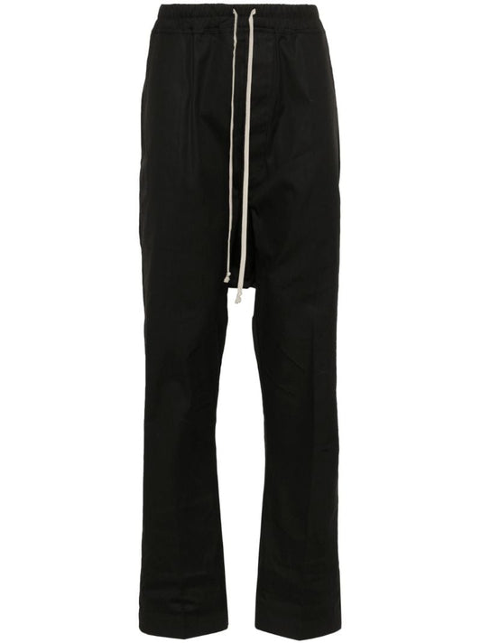 Black Drop-crotch Cotton Trousers
