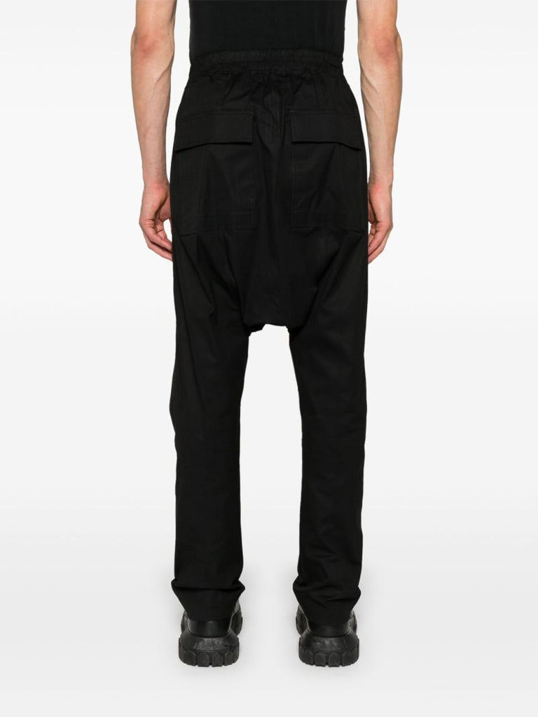 Black Drop-crotch Cotton Trousers