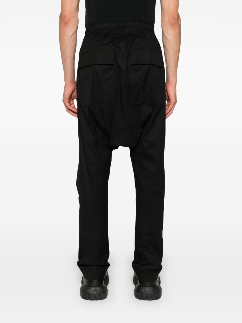 Black Drop-crotch Cotton Trousers