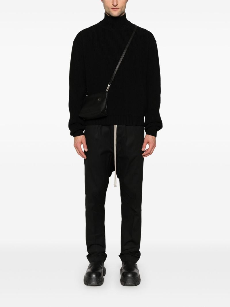 Black Drop-crotch Cotton Trousers