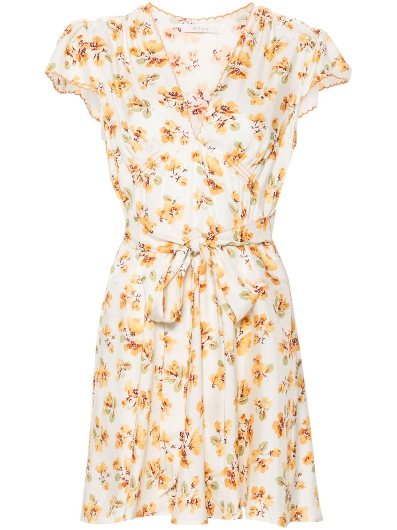 Neutral  Dianne Floral-print Mini Dress