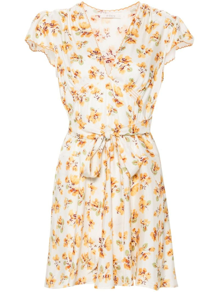 Neutral  Dianne Floral-print Mini Dress