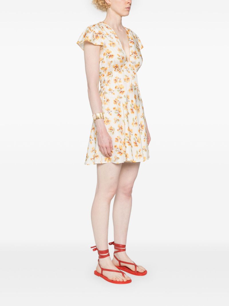 Neutral  Dianne Floral-print Mini Dress