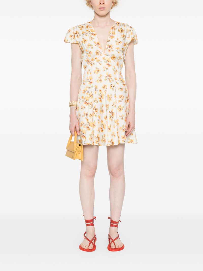 Neutral  Dianne Floral-print Mini Dress