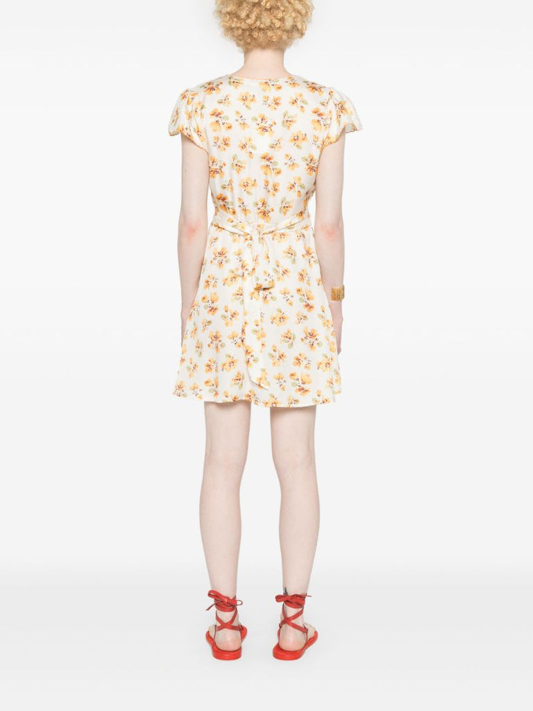 Neutral  Dianne Floral-print Mini Dress