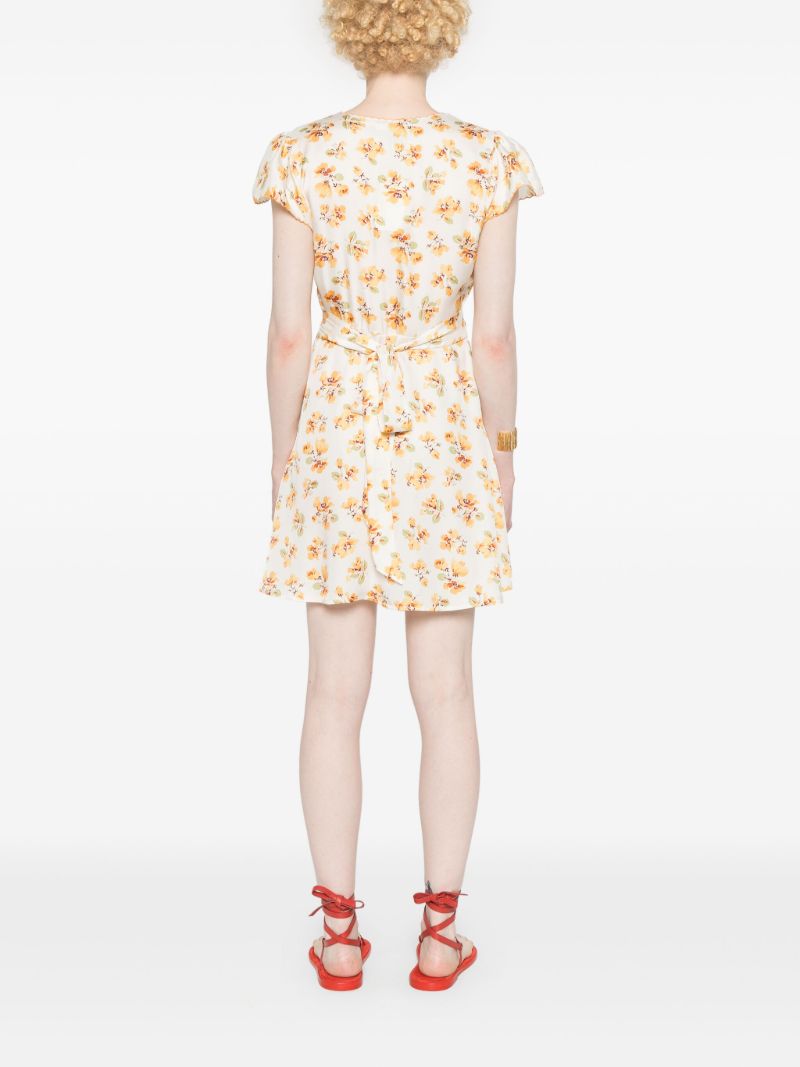 Neutral  Dianne Floral-print Mini Dress