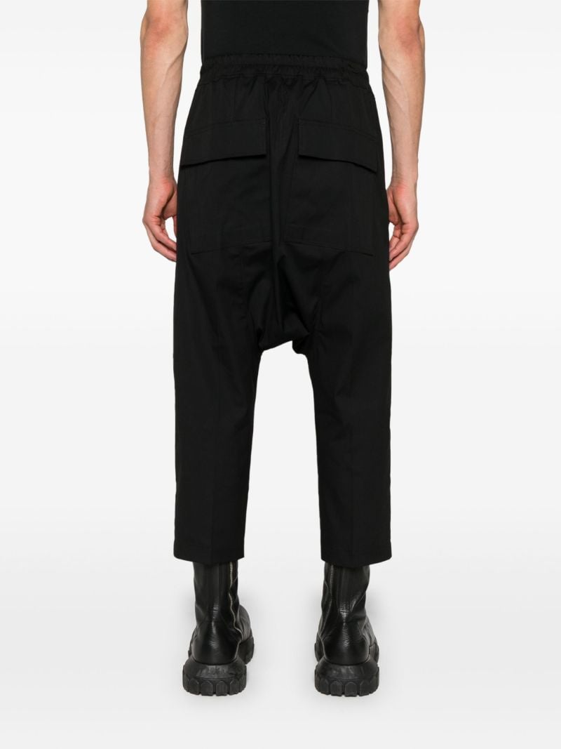 Black Cropped Drop-crotch Trousers