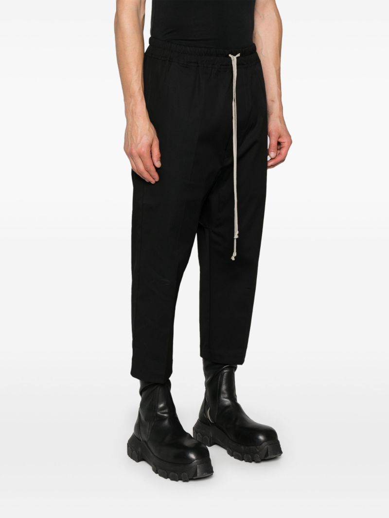 Black Cropped Drop-crotch Trousers