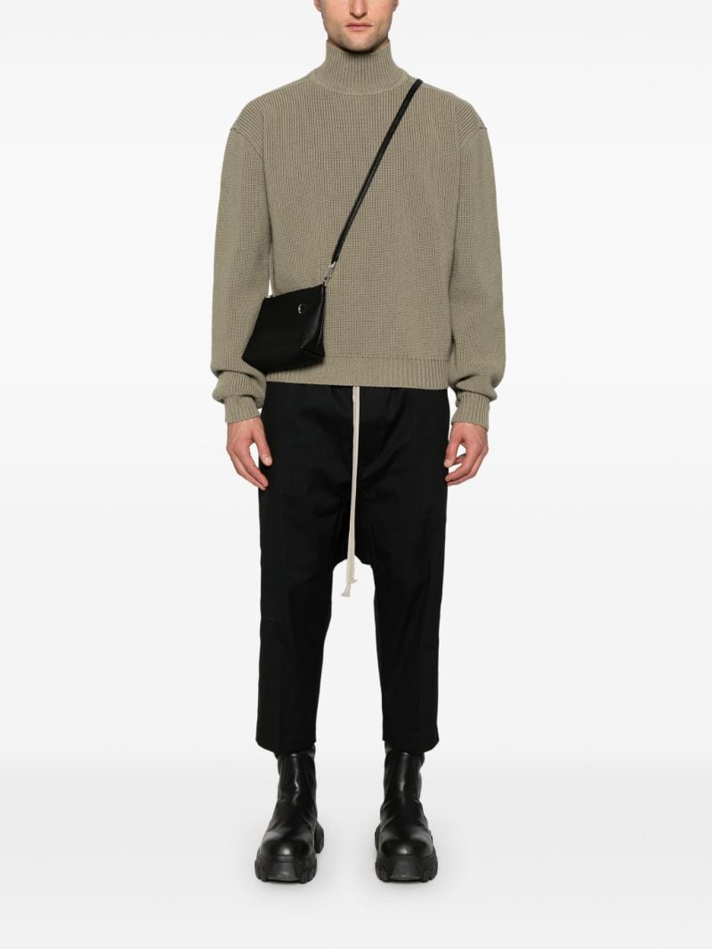 Black Cropped Drop-crotch Trousers