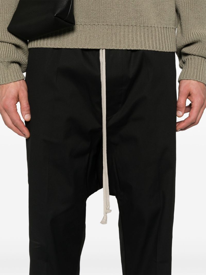 Black Cropped Drop-crotch Trousers