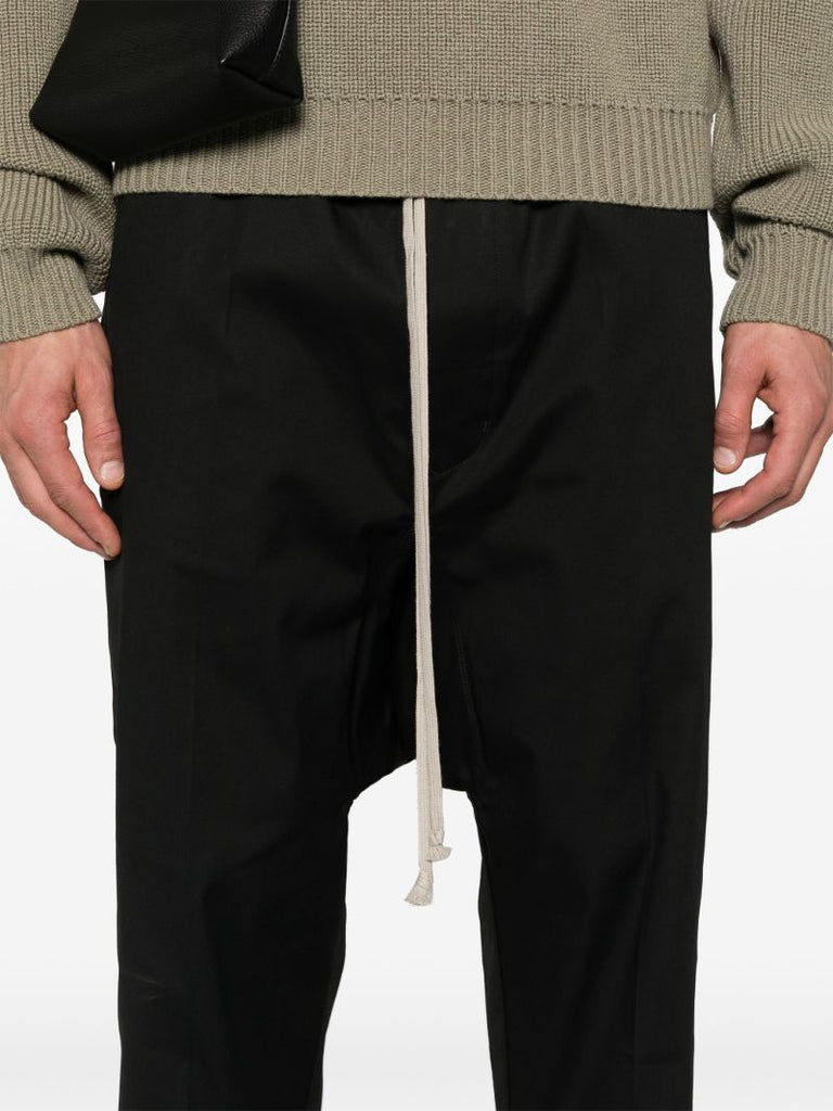 Black Cropped Drop-crotch Trousers