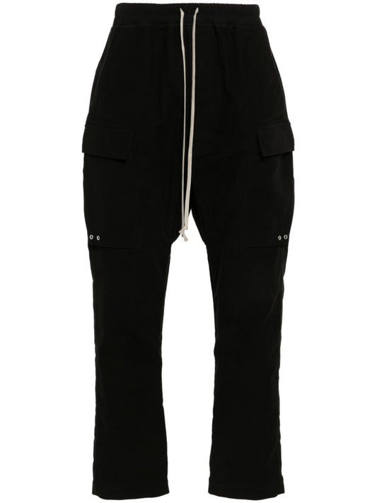 Black Cargo Organic Cotton Trousers