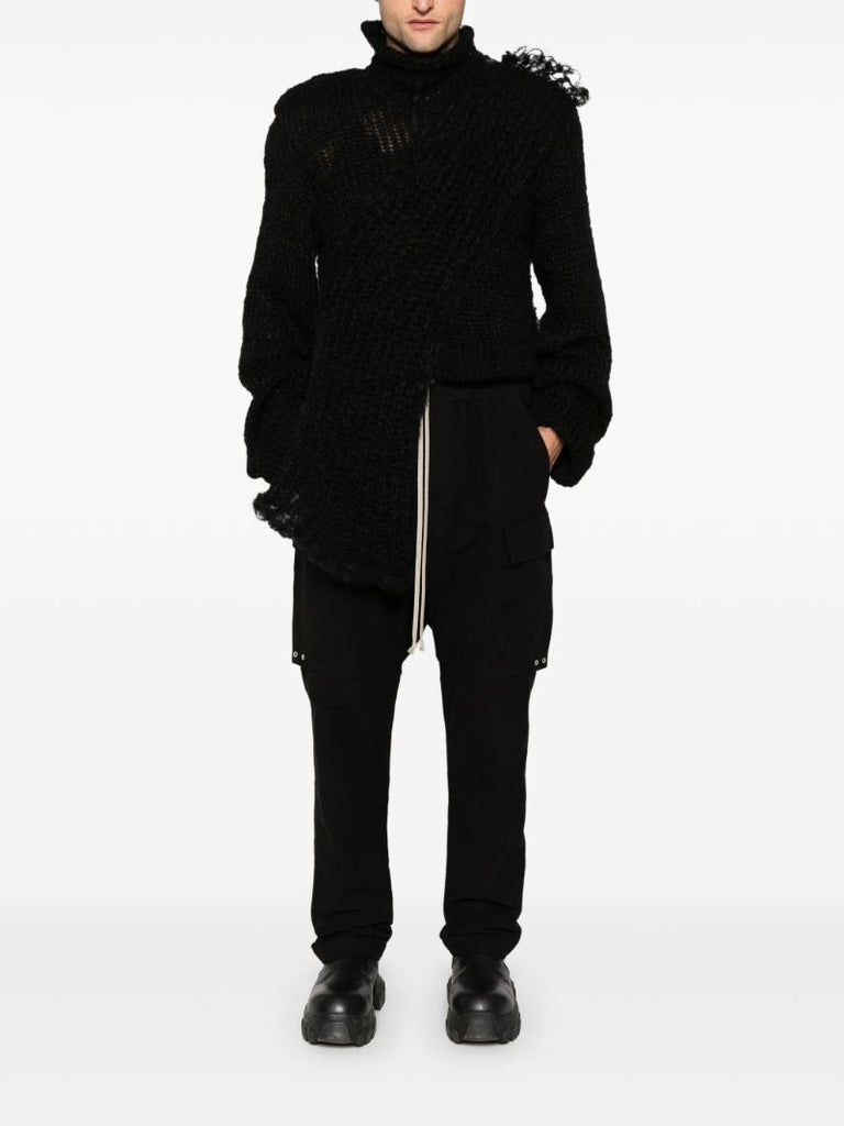 Black Cargo Organic Cotton Trousers