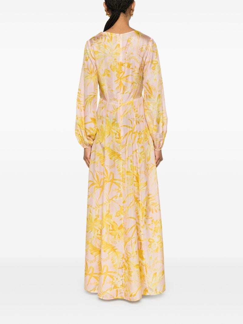 Pink Golden Silk Maxi Dress