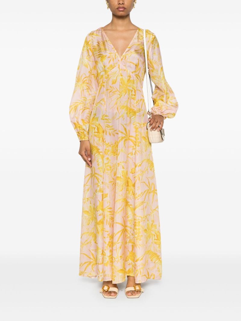 Pink Golden Silk Maxi Dress