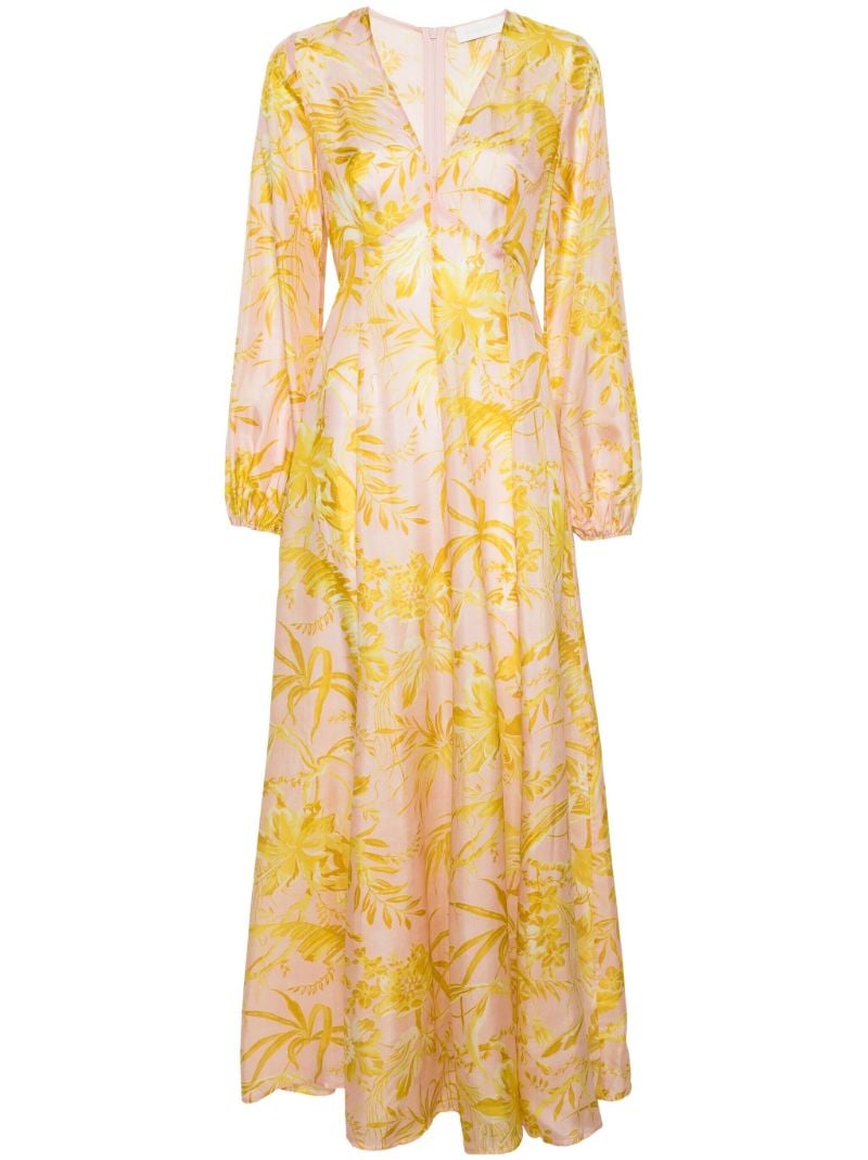 Pink Golden Silk Maxi Dress