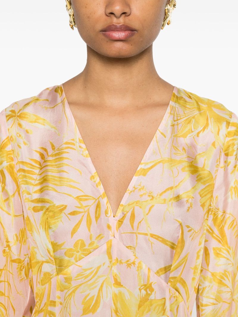 Pink Golden Silk Maxi Dress