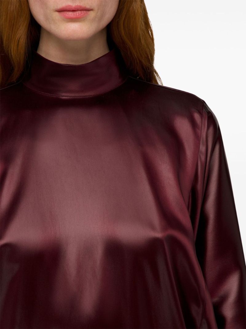 Satin High-neck Midi Dress