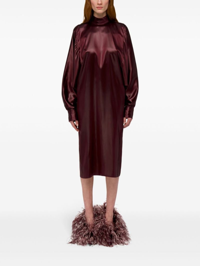 Satin High-neck Midi Dress