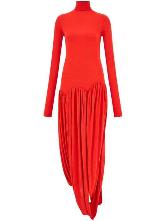 Draped High-neck Maxi Dress