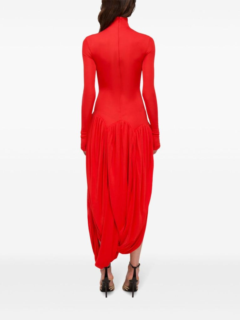 Draped High-neck Maxi Dress