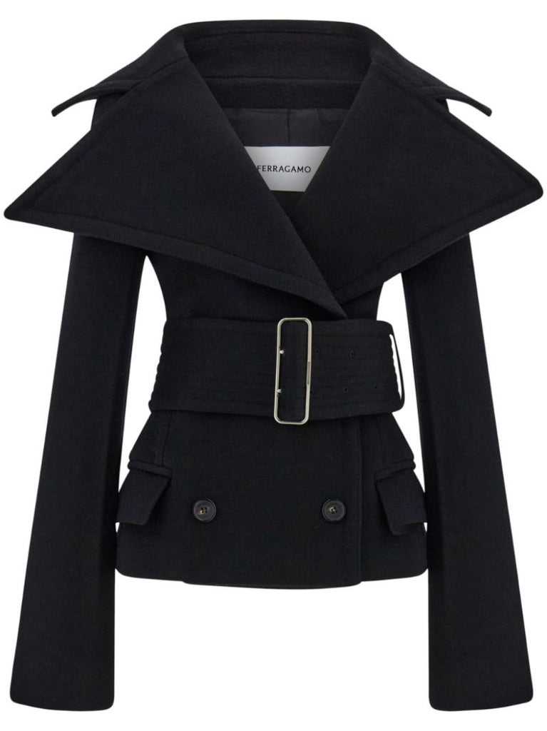 Oversize Lapels Belted Jacket