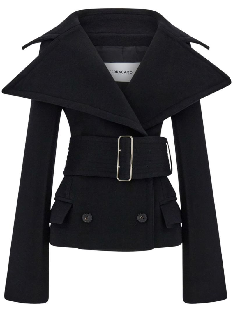 Oversize Lapels Belted Jacket