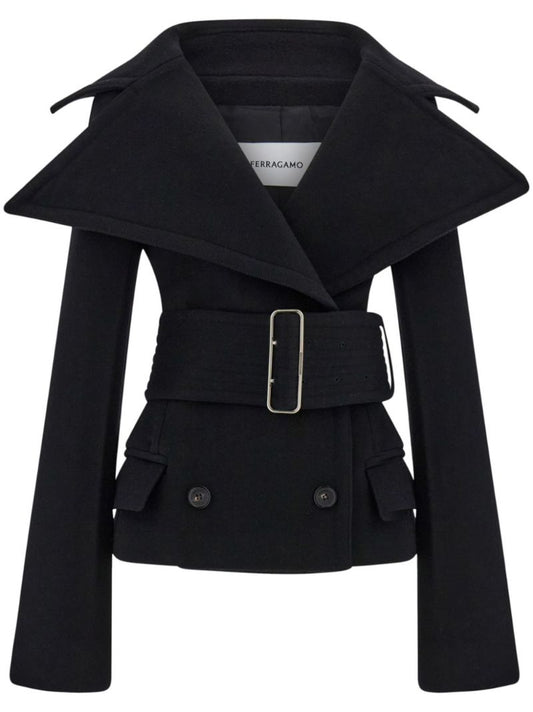 Oversize Lapels Belted Jacket