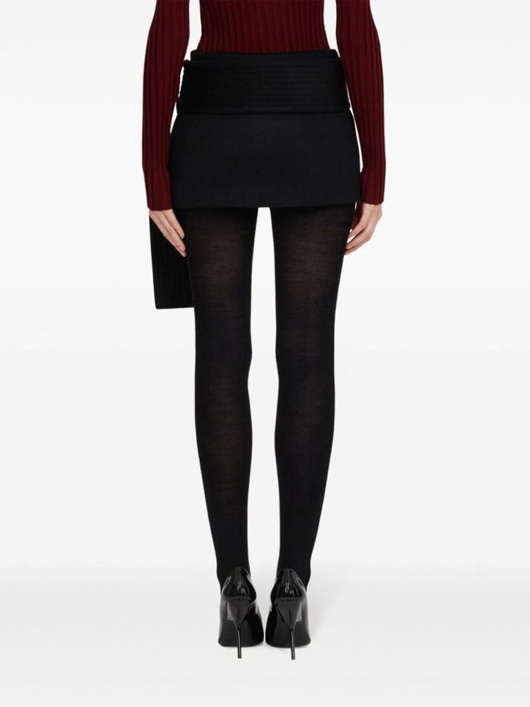 Belted Straight Mini Skirt