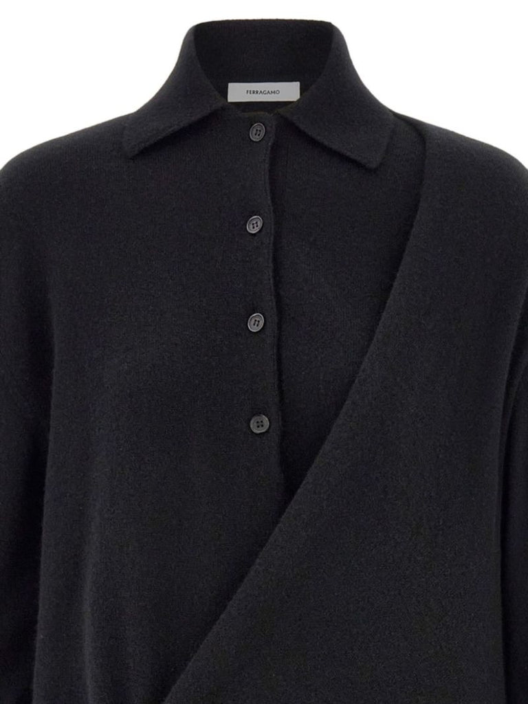 Wrap Shirt Knitted Dress
