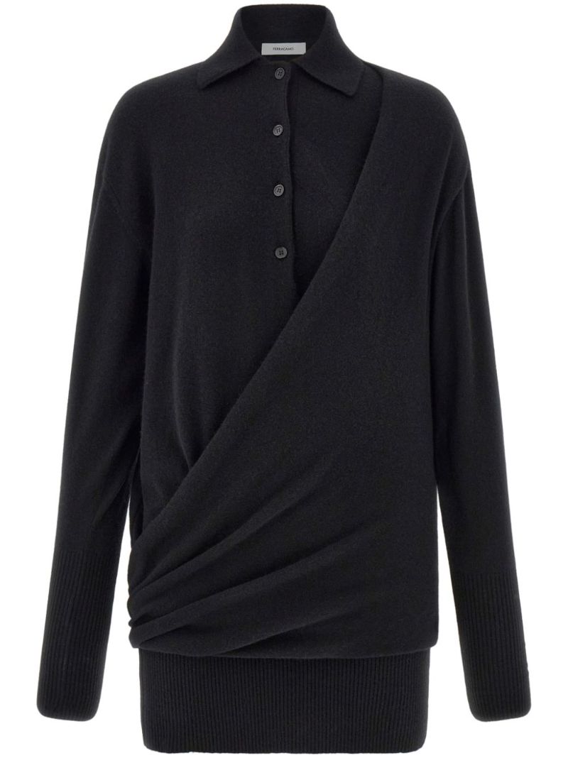 Wrap Shirt Knitted Dress