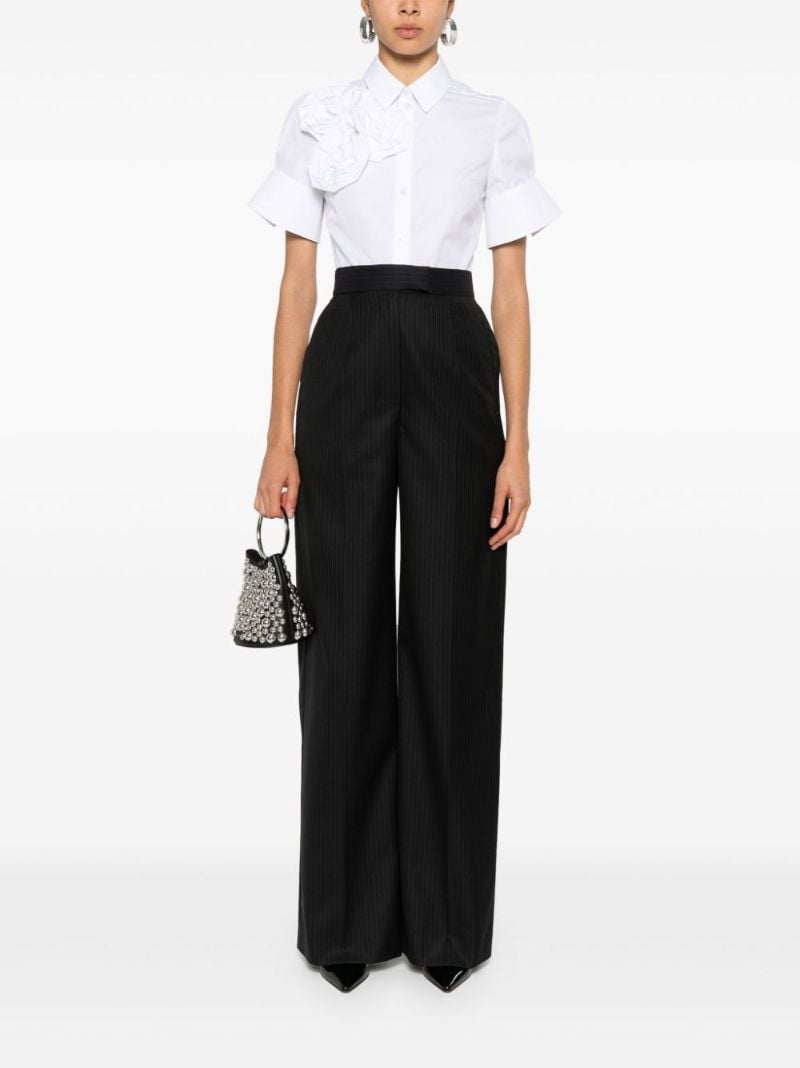 Pinstripe Wool Palazzo Pants