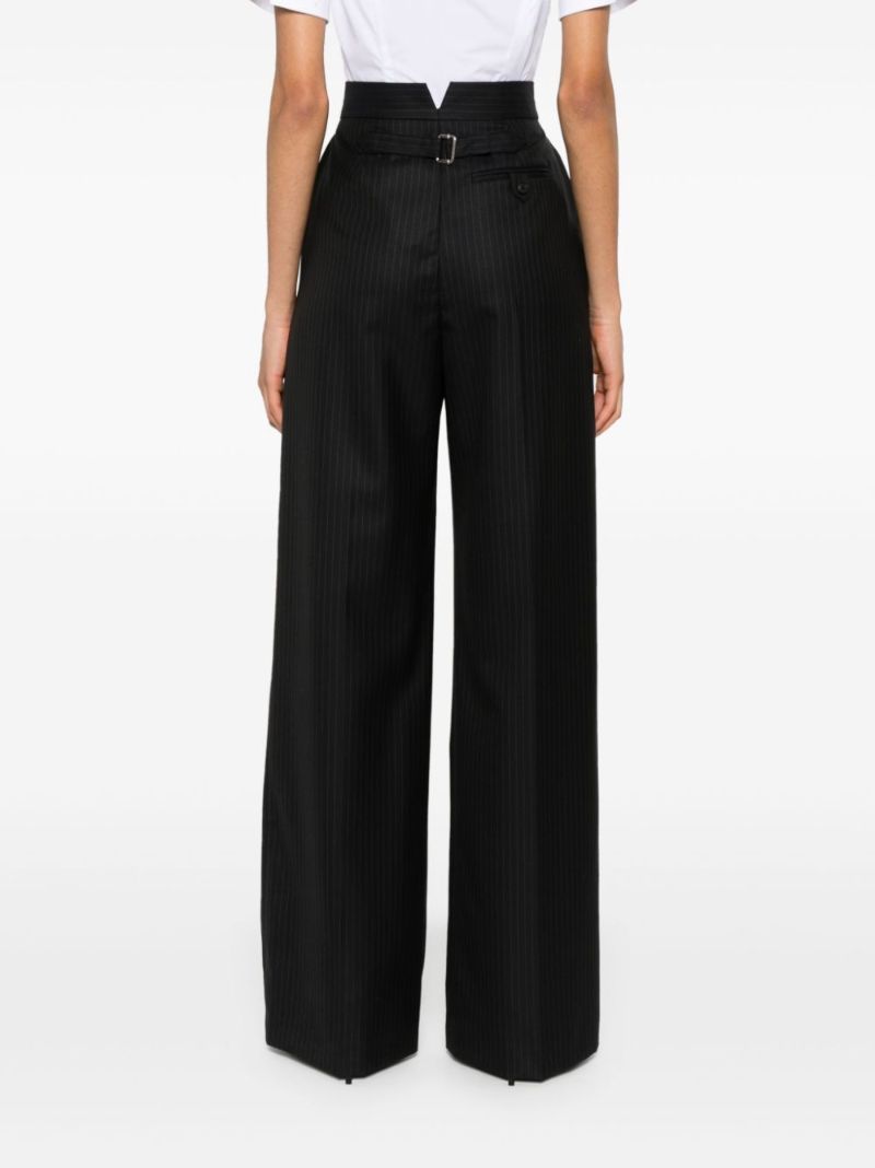 Pinstripe Wool Palazzo Pants