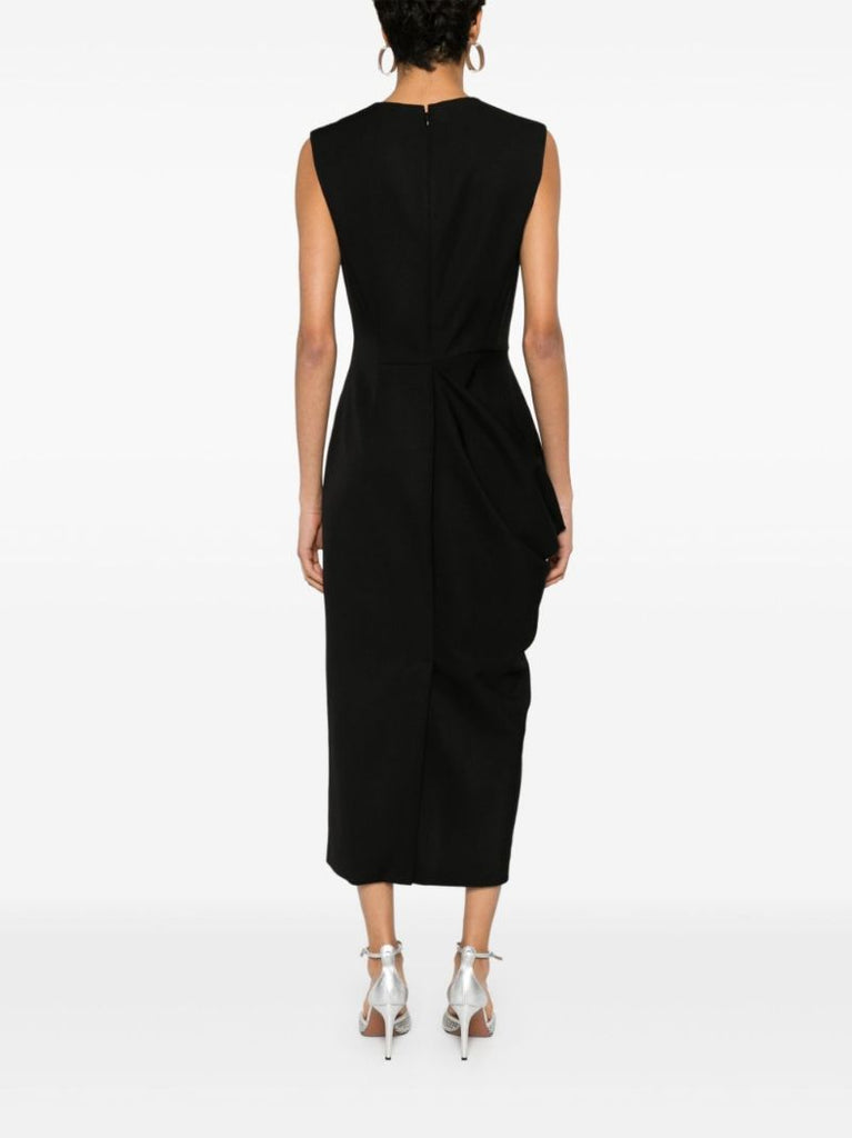 Draped Pencil Midi Dress