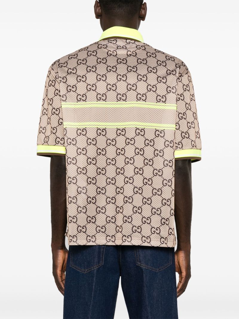 Gg Print Mesh Polo Shirt