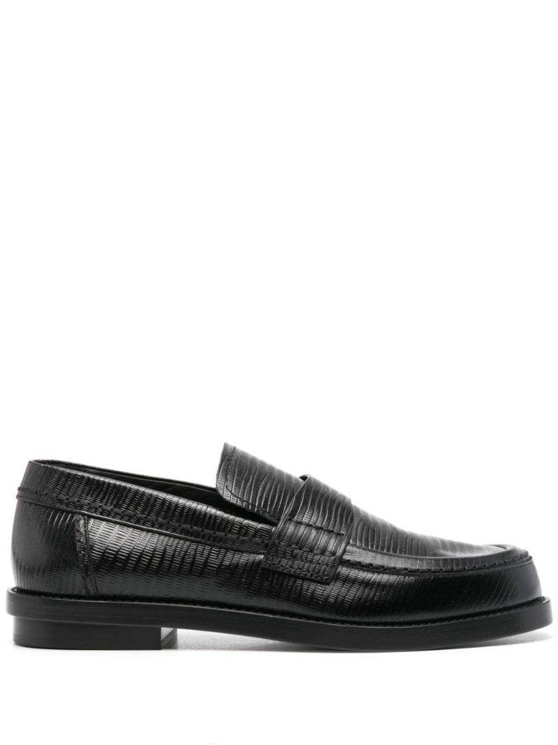 Embossed Leather Loafers